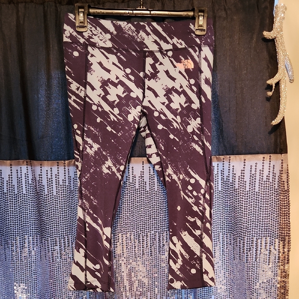 The North Face Purple Leggings with Artistic Design